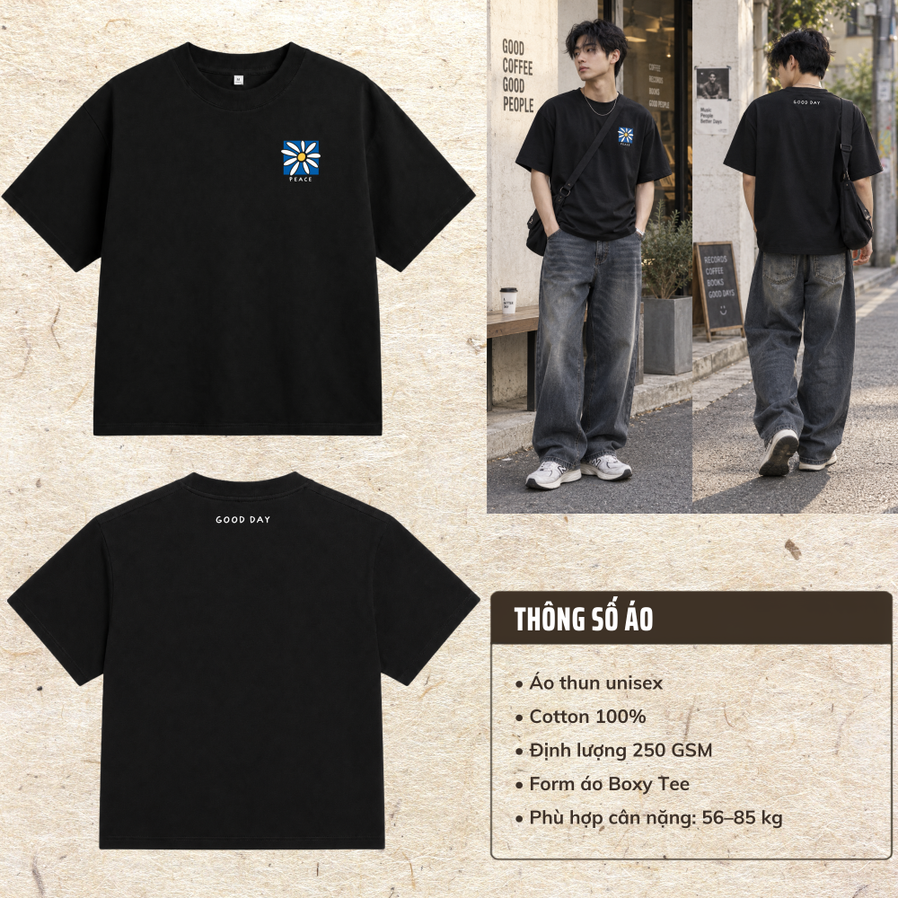 GOOD DAY Daisy Boxy Tee – Premium Heavy Cotton 250GSM